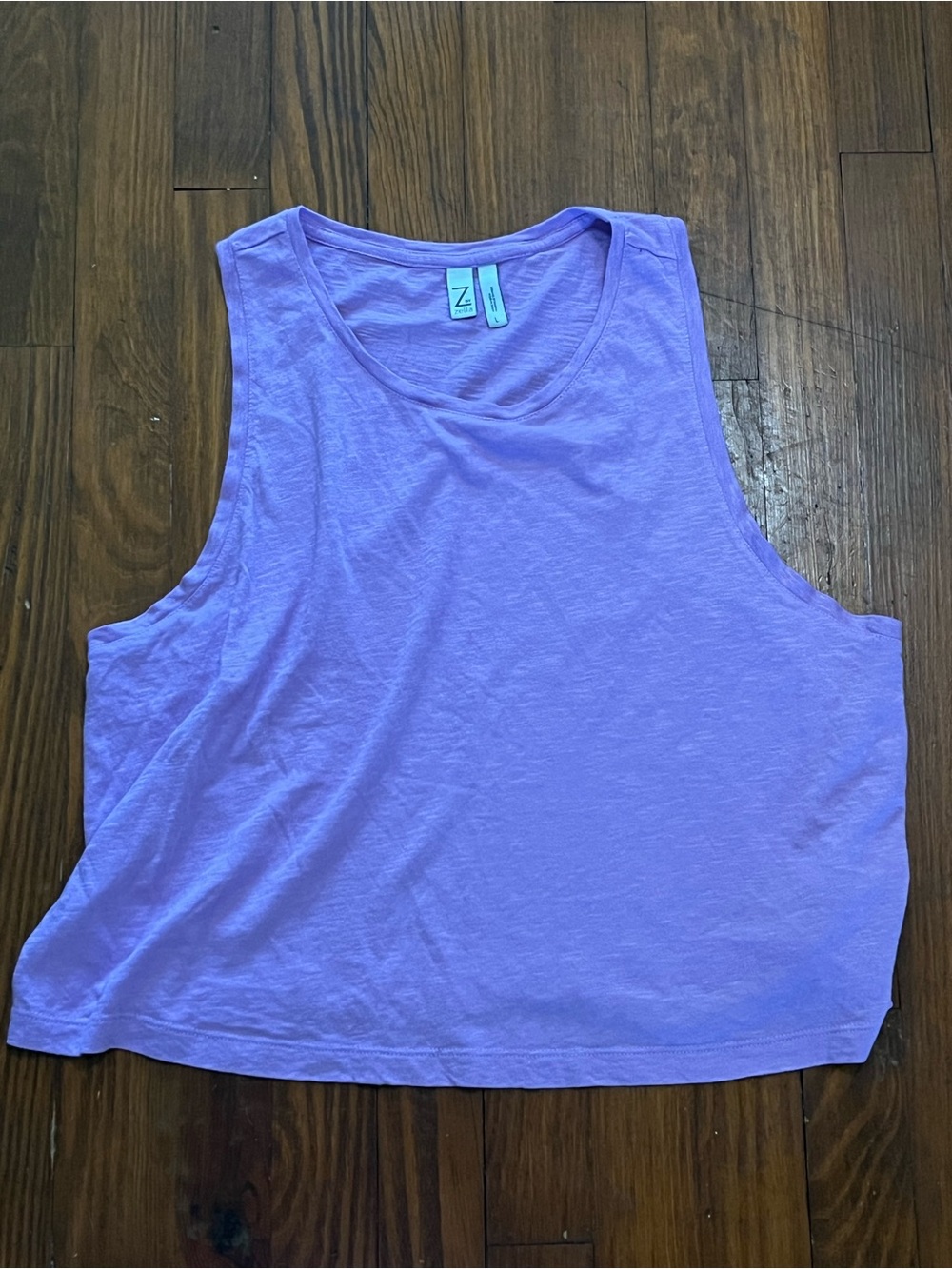 Z by Zella Lavender Scoop Neck Cropped Tank